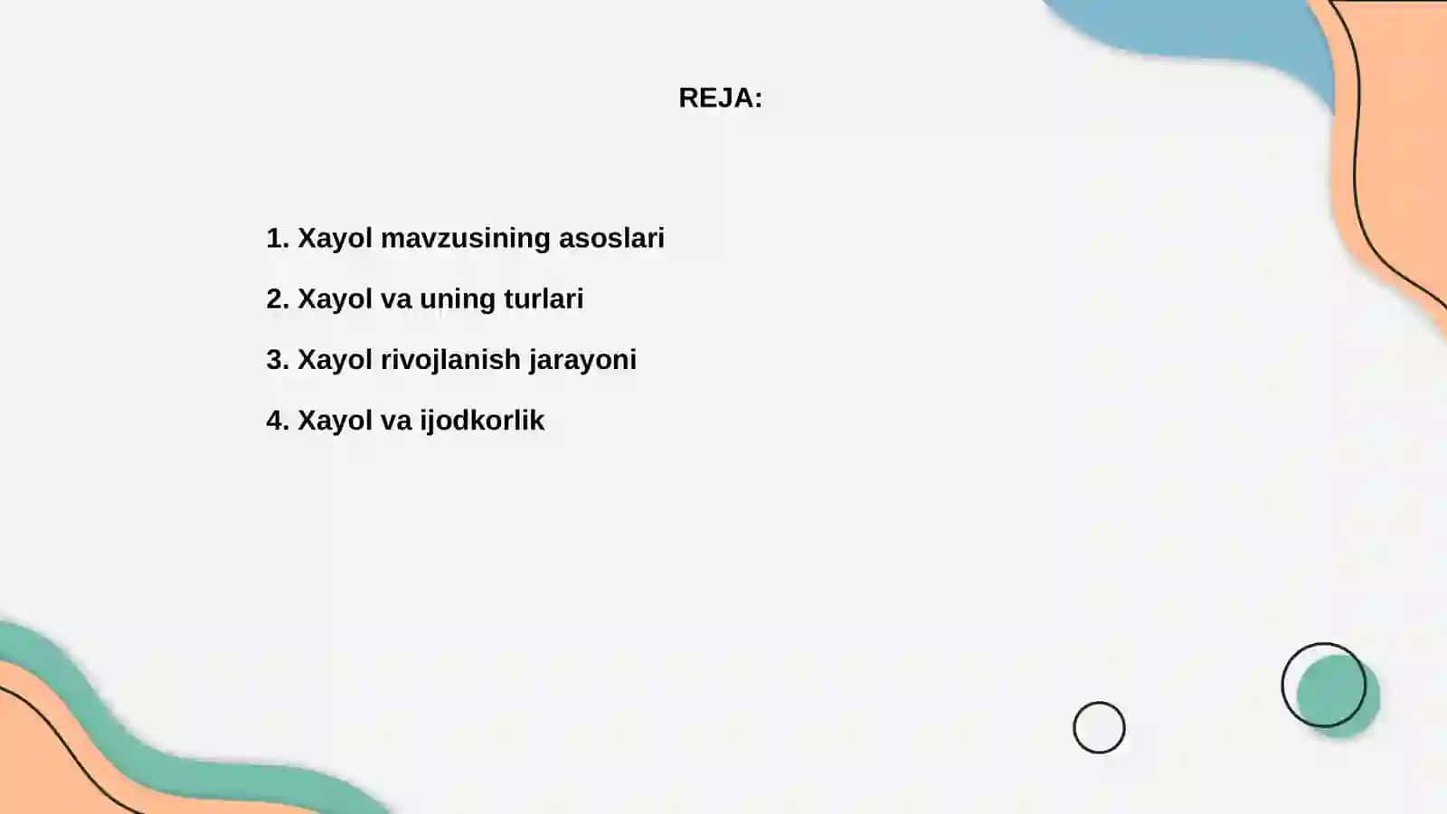 Xayol mavzusi 2