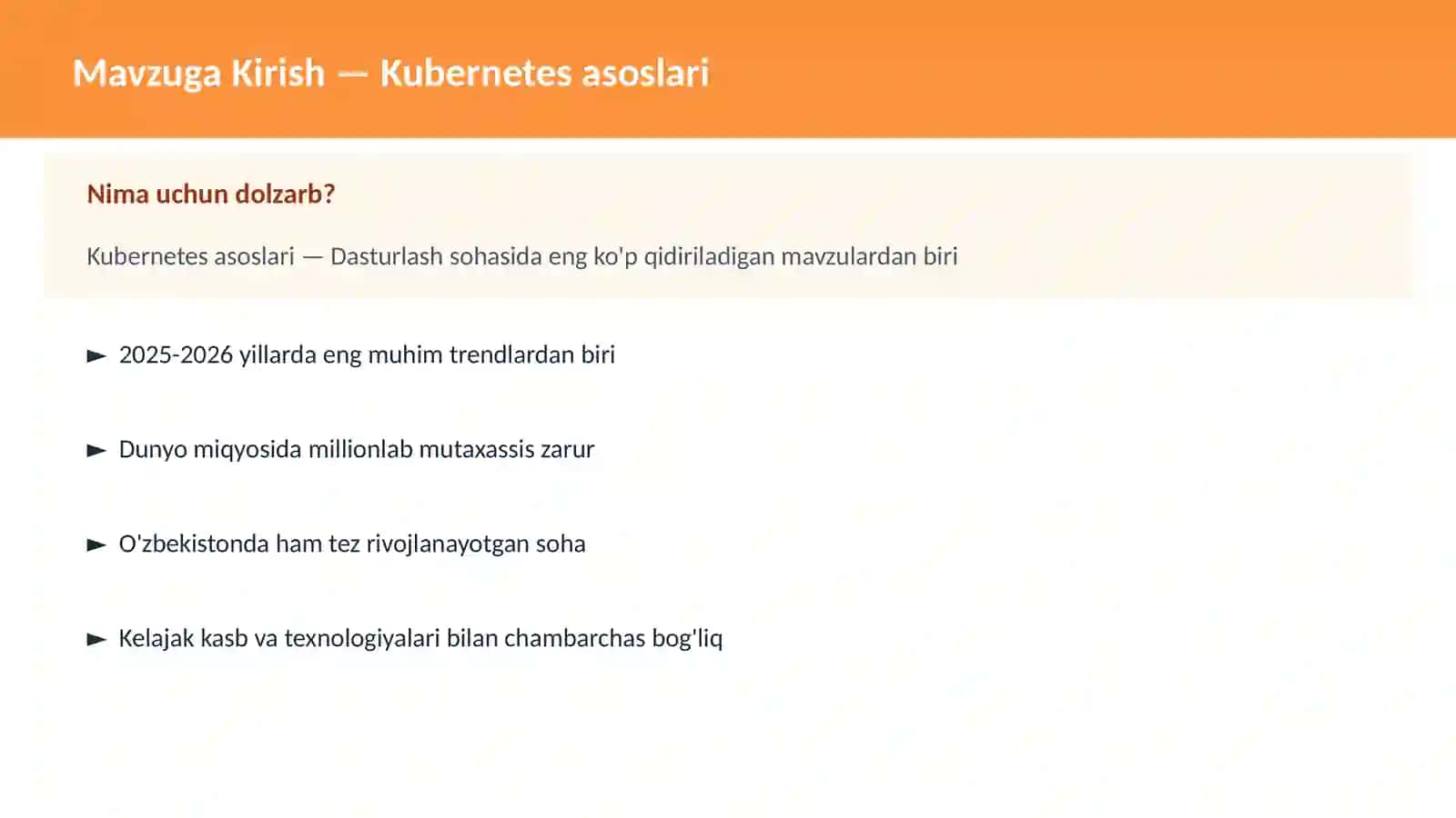 Kubernetes asoslari 2