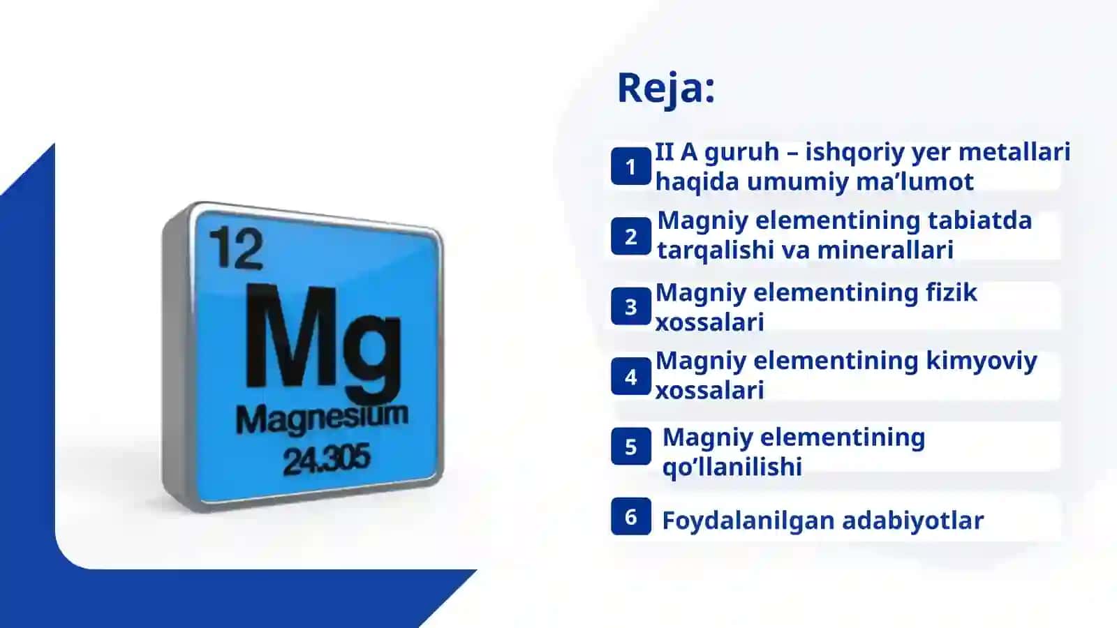Magniy elementi va uning xossalari 2