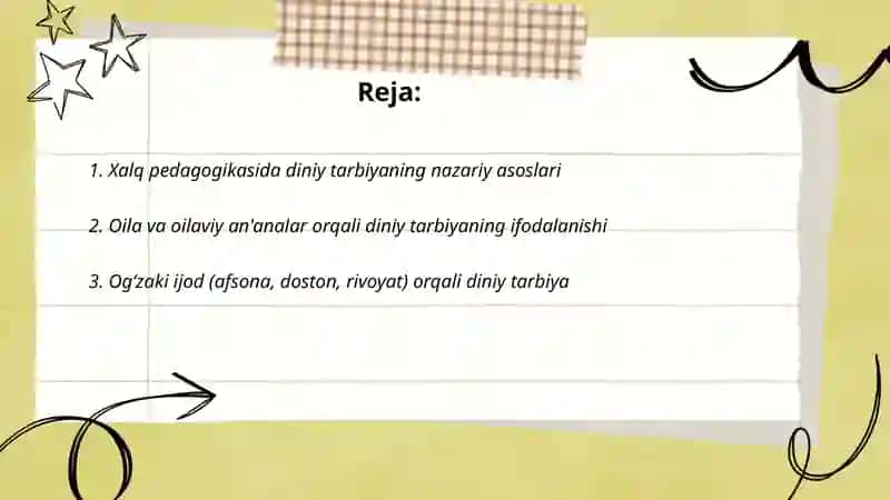 Xalq pedagogikasida diniy tarbiyaning ifodalanishi 2