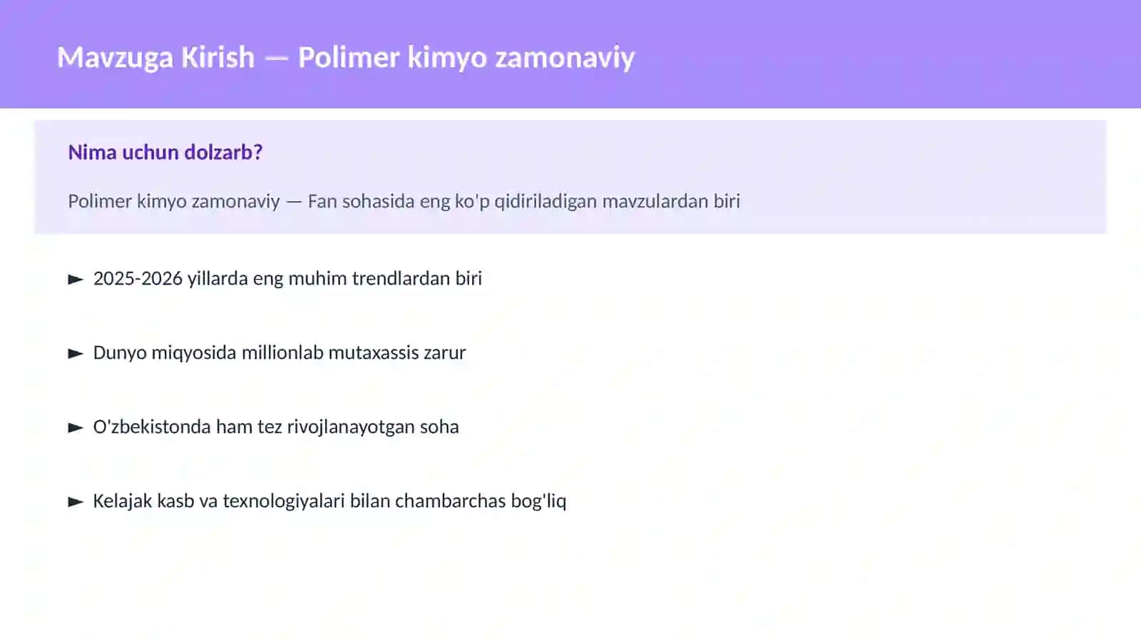 Polimеr kimyo zamonaviy 2