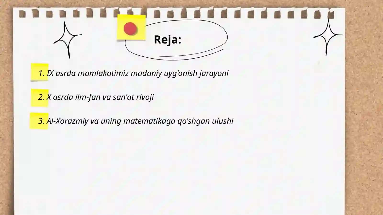 IX-XII asrlarda mamlakatimiz hududida Roʻy bergan madaniy Uyg'onish 2