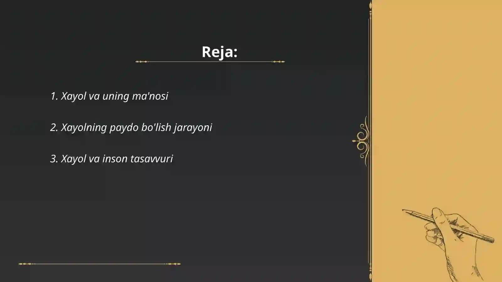 Xayol haqida tushuncha 2