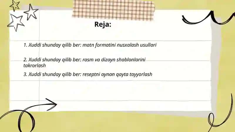Xuddi shunday qilib ber 2