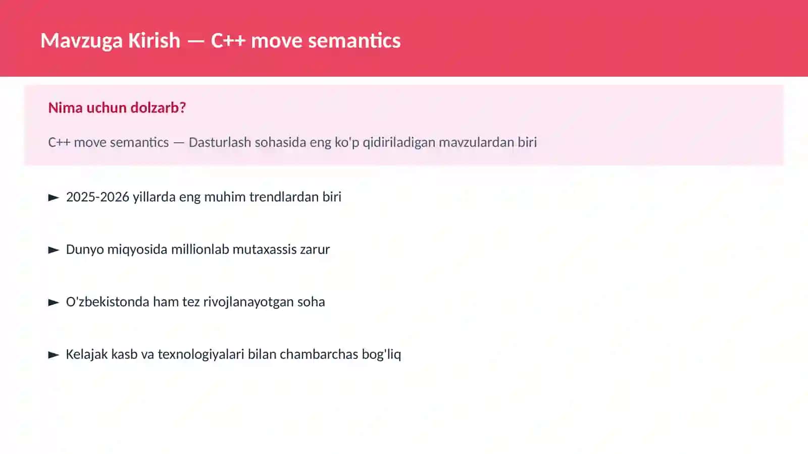 C++ VA TIZIM DASTURLASH 2