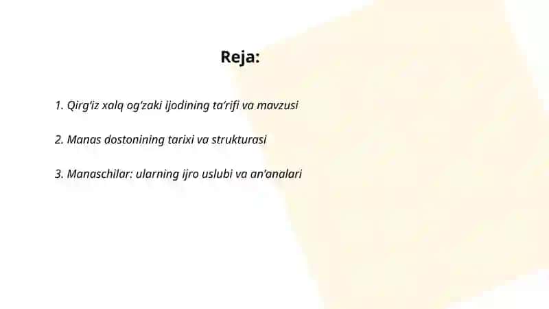 Qirgʻiz xalq ogʻzaki ijodi haqida 2