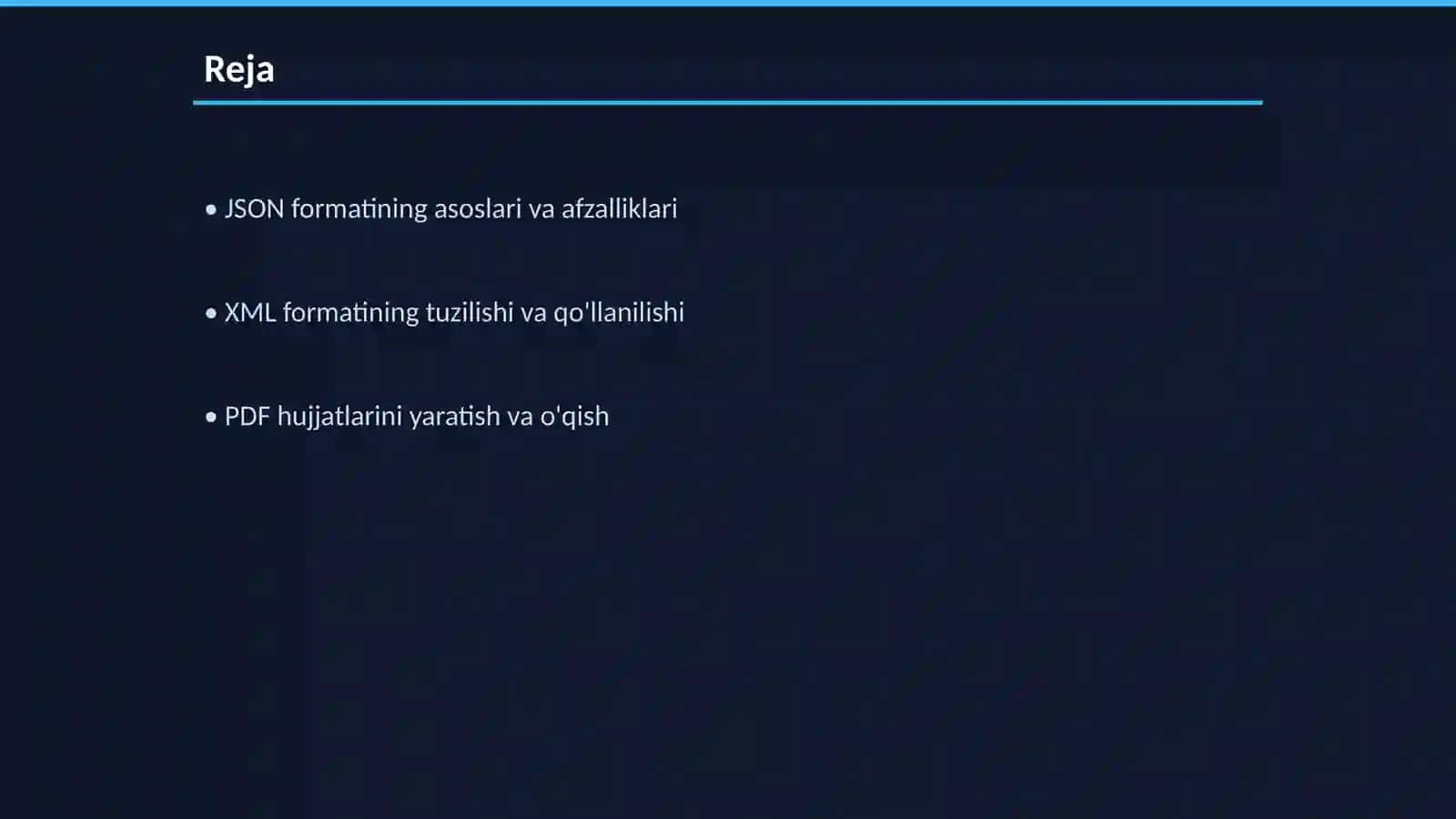 Pythonda json, xml va pdf bilan ishlash 2