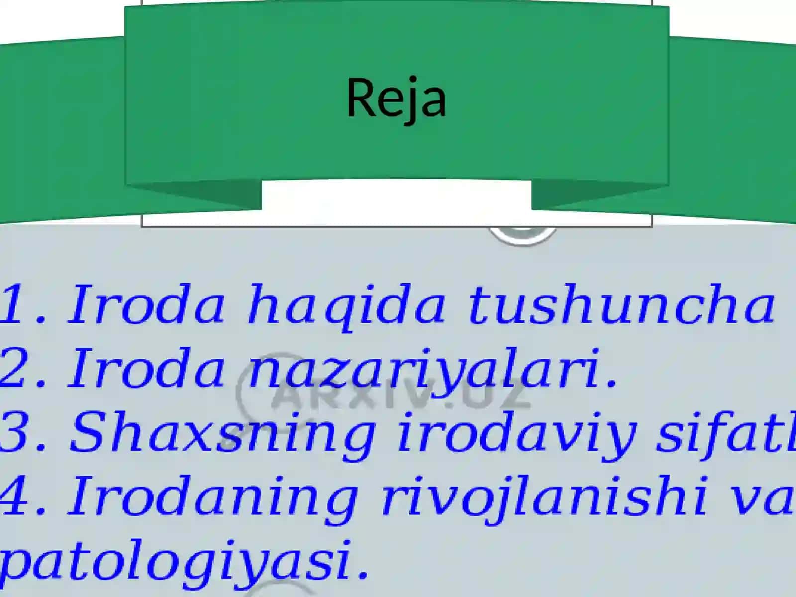 Iroda-shaxs xususiyati sifatida 2