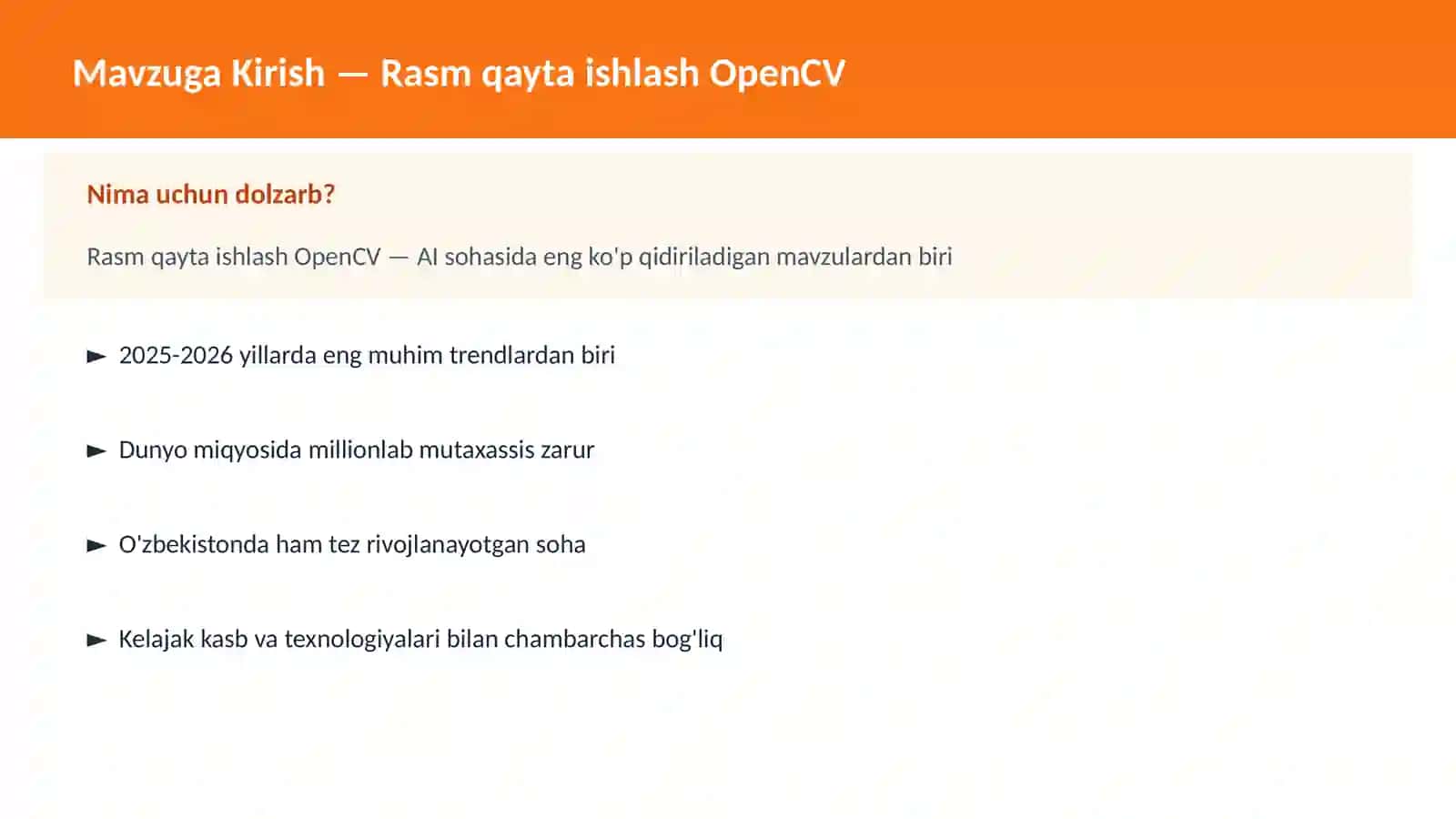 Rasm qayta ishlash OpenCV 2