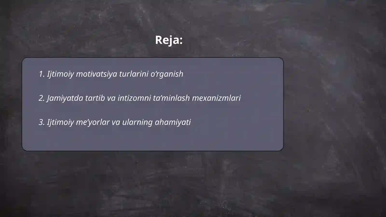 Insonning ijtimoiy motivatsiyasi va ijtimoiy tartibni saqlash 2