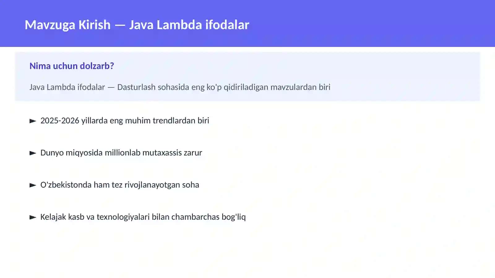 Java Lambda ifodalar 2
