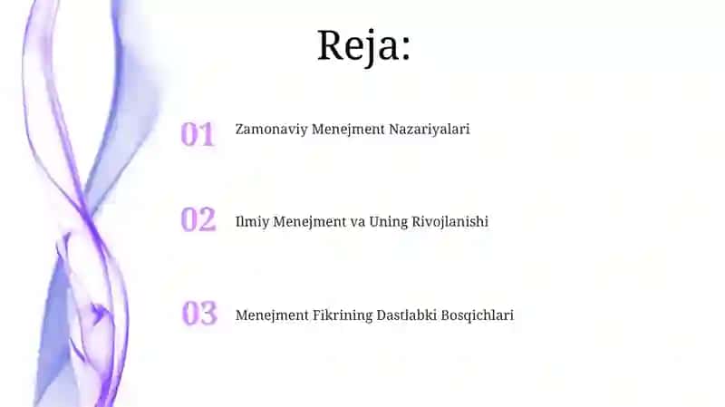 Zamonaviy Menejment Nazariyalari 2
