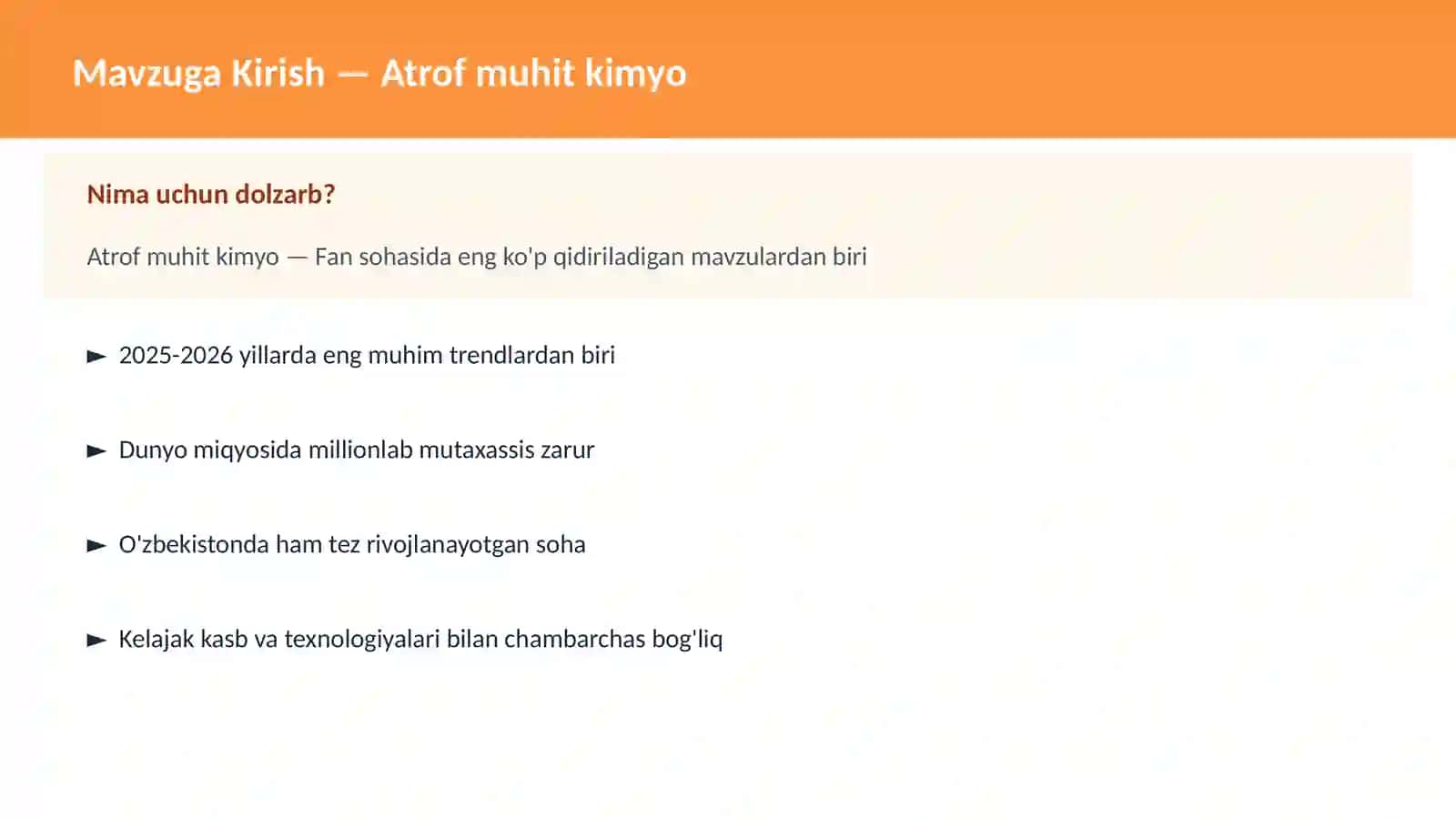 Atrof muhit kimyo 2