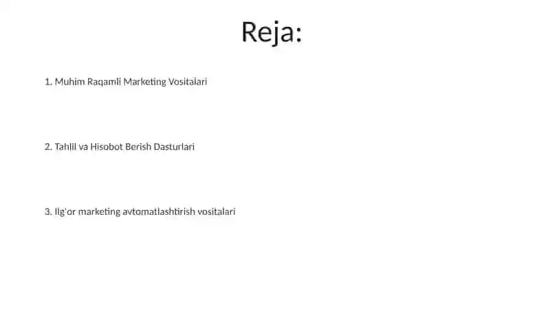 Raqamli Marketing Vositalari 2