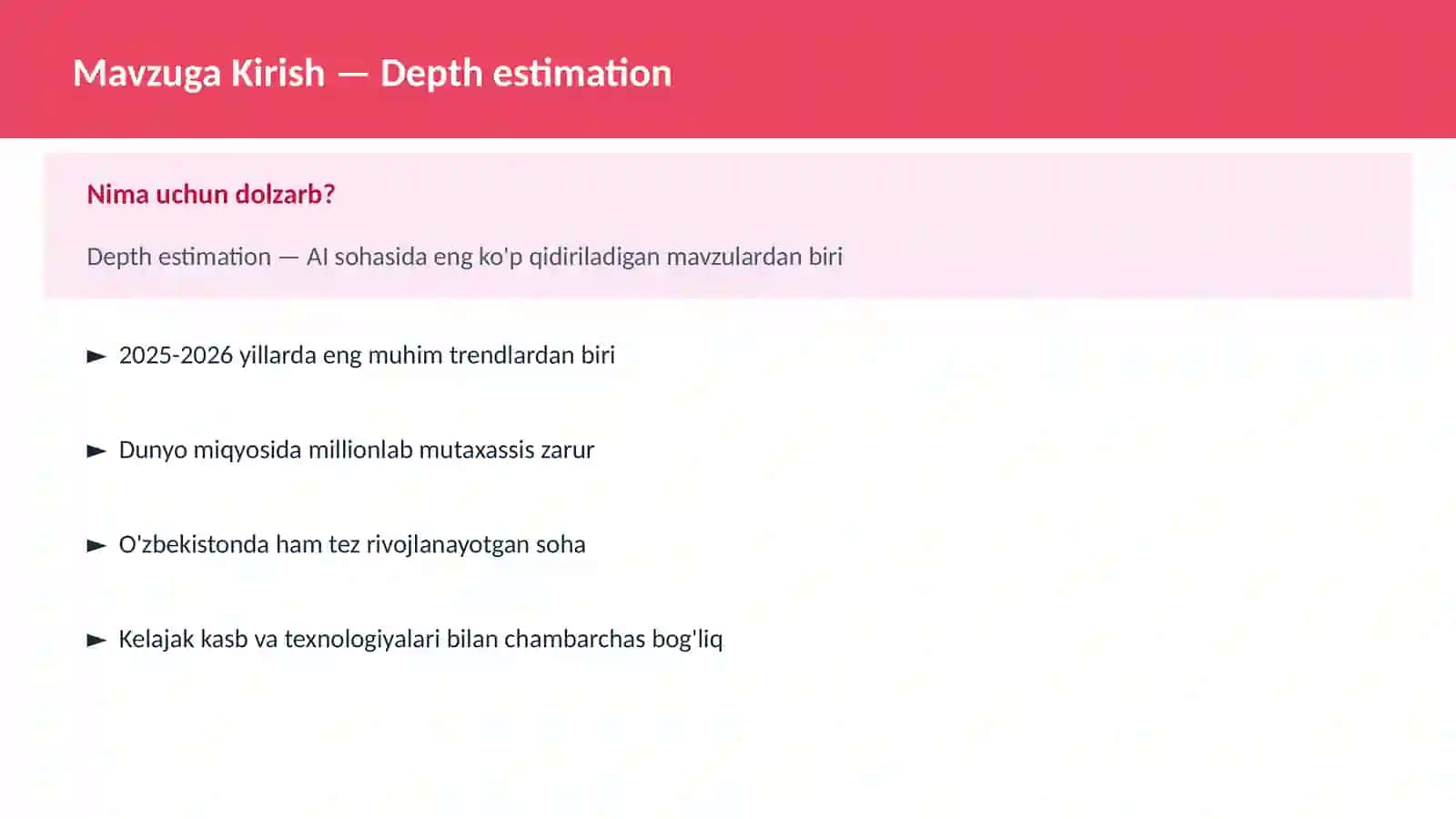 Depth estimation 2