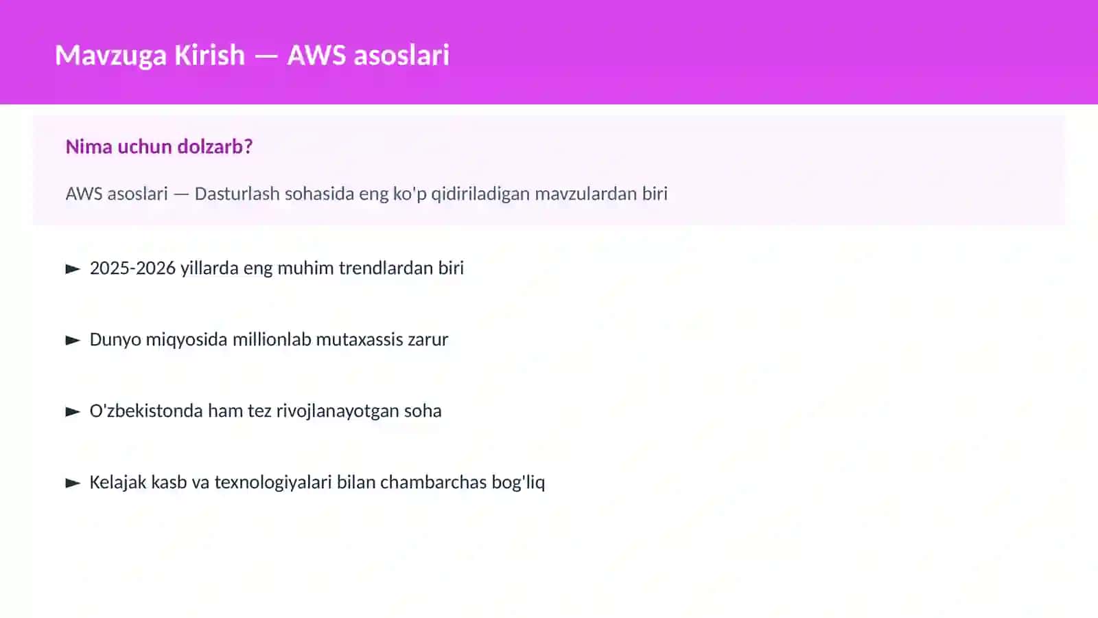 AWS asoslari 2
