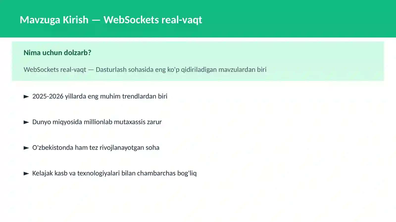 DASTURLASH | JAVASCRIPT VA WEB 2