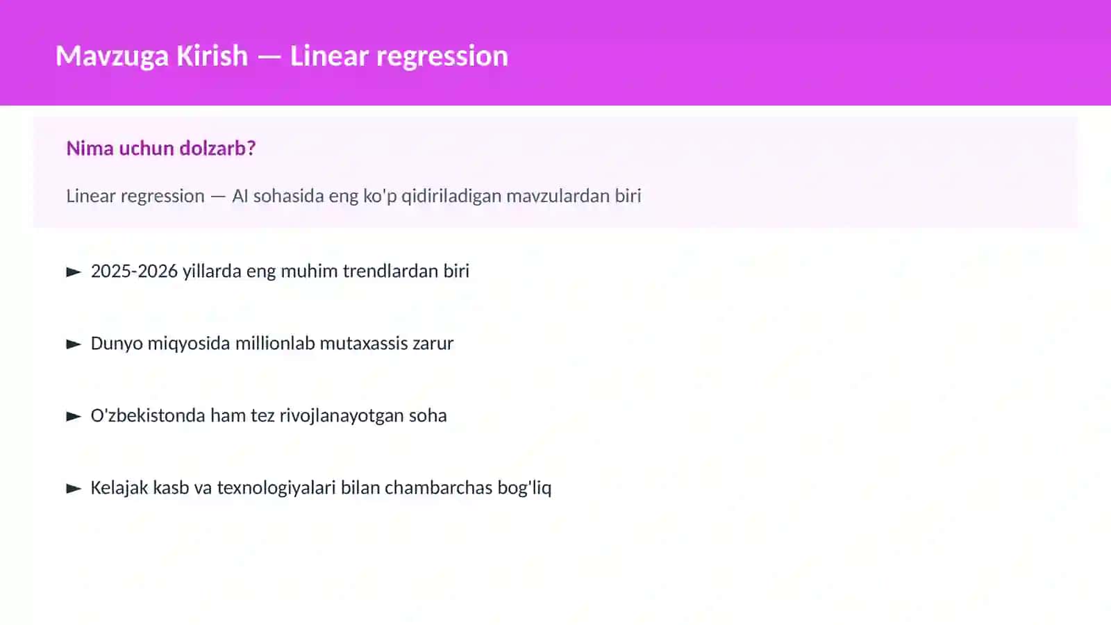 AI | MACHINE LEARNING ASOSLARI 2