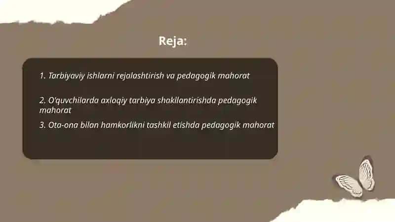 Tarbiyaviy ishlarni amalga oshirishda pedagogik mahorat 2