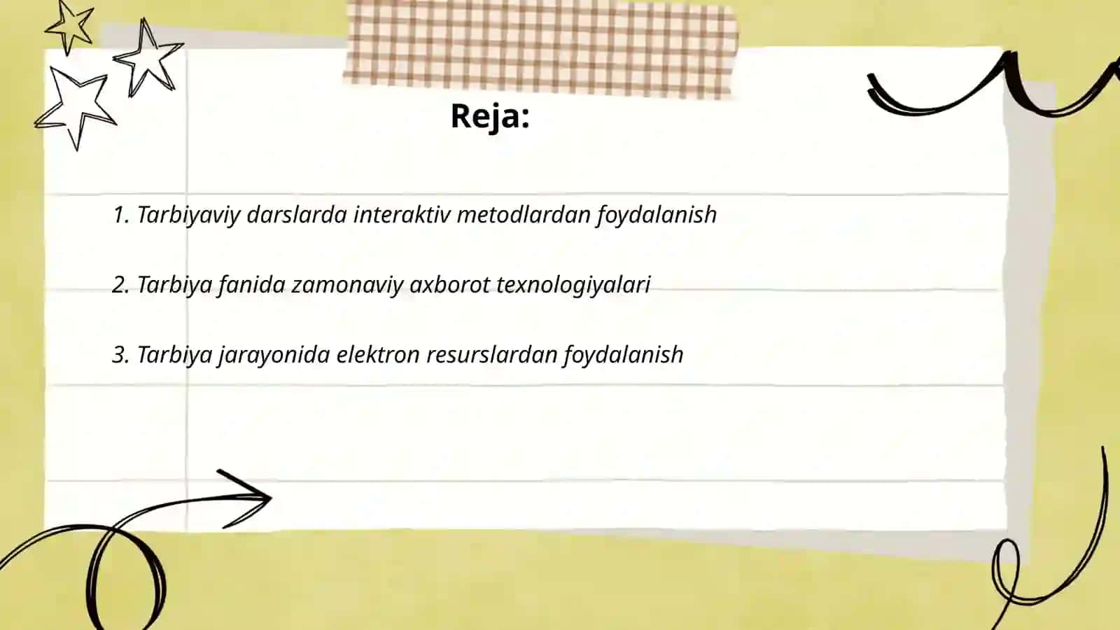 Tarbiya fanini o'qitishda pedagogik texnologiyalardan foydalanish 2