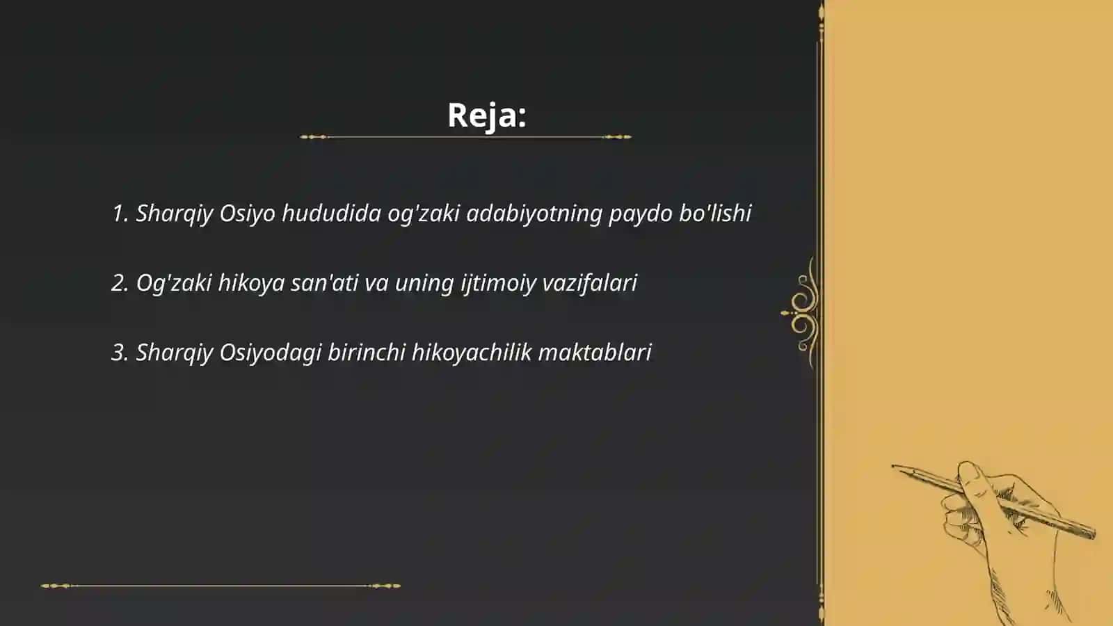 Sharqiy Osiyo hududida birinchi og 'zaki hikoyalar 2