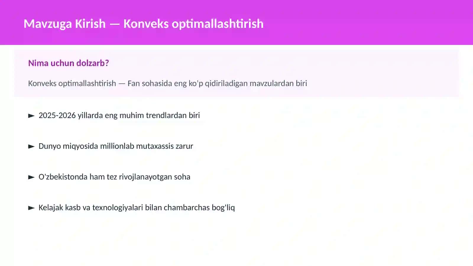 Konveks optimallashtirish 2