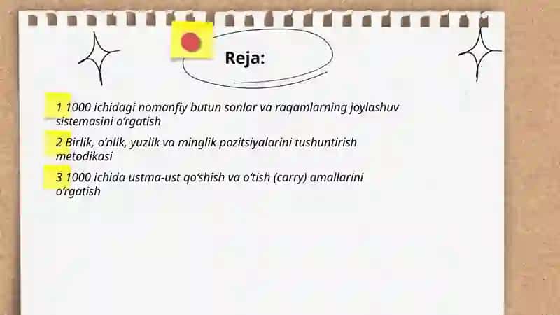 1000 ichida va ko'p xonali nomanfiy butun sonlar ustida arifmetik amallarni o'rgatish metodikasi 2