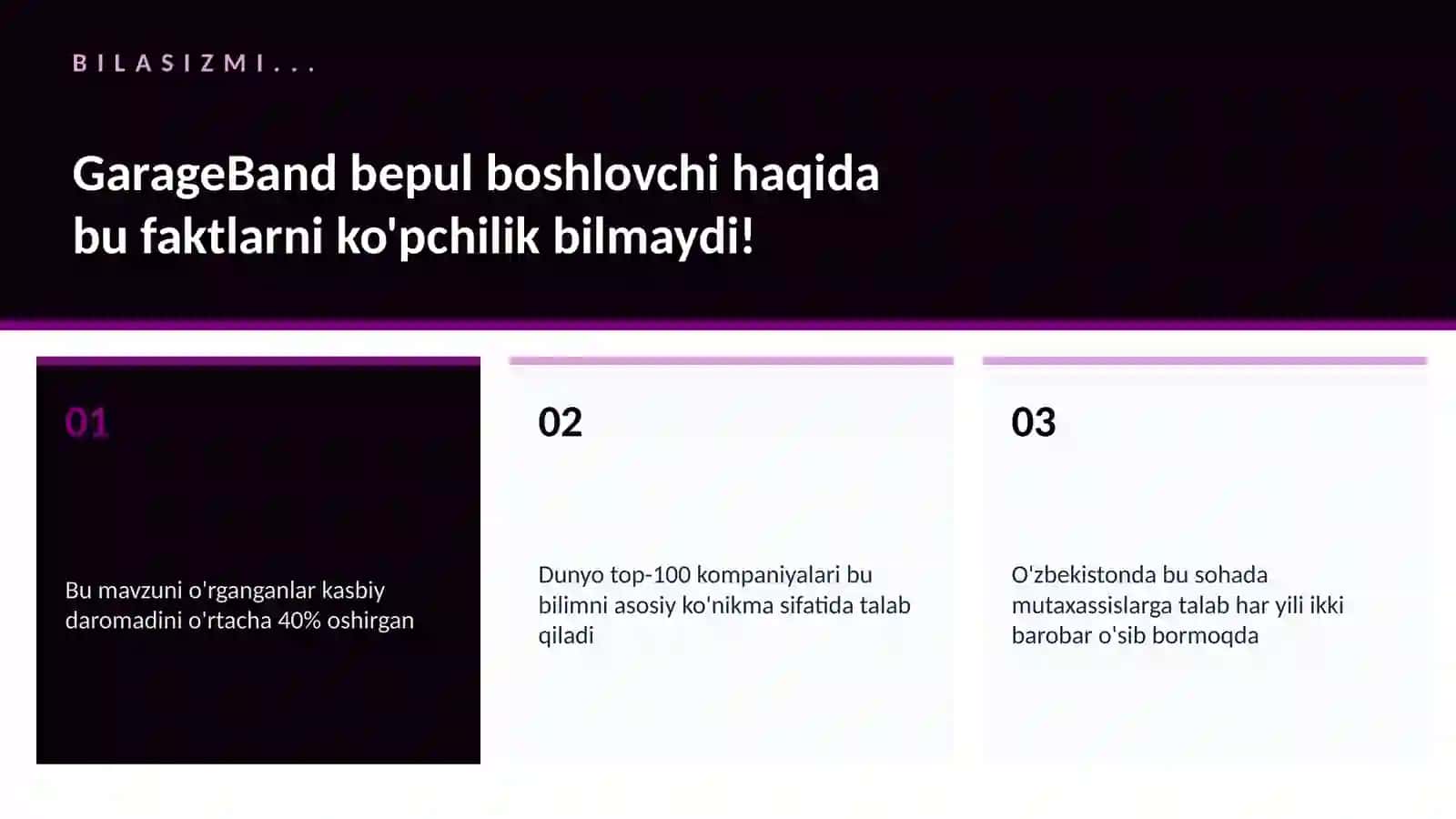 GarageBand bepul boshlovchi 2