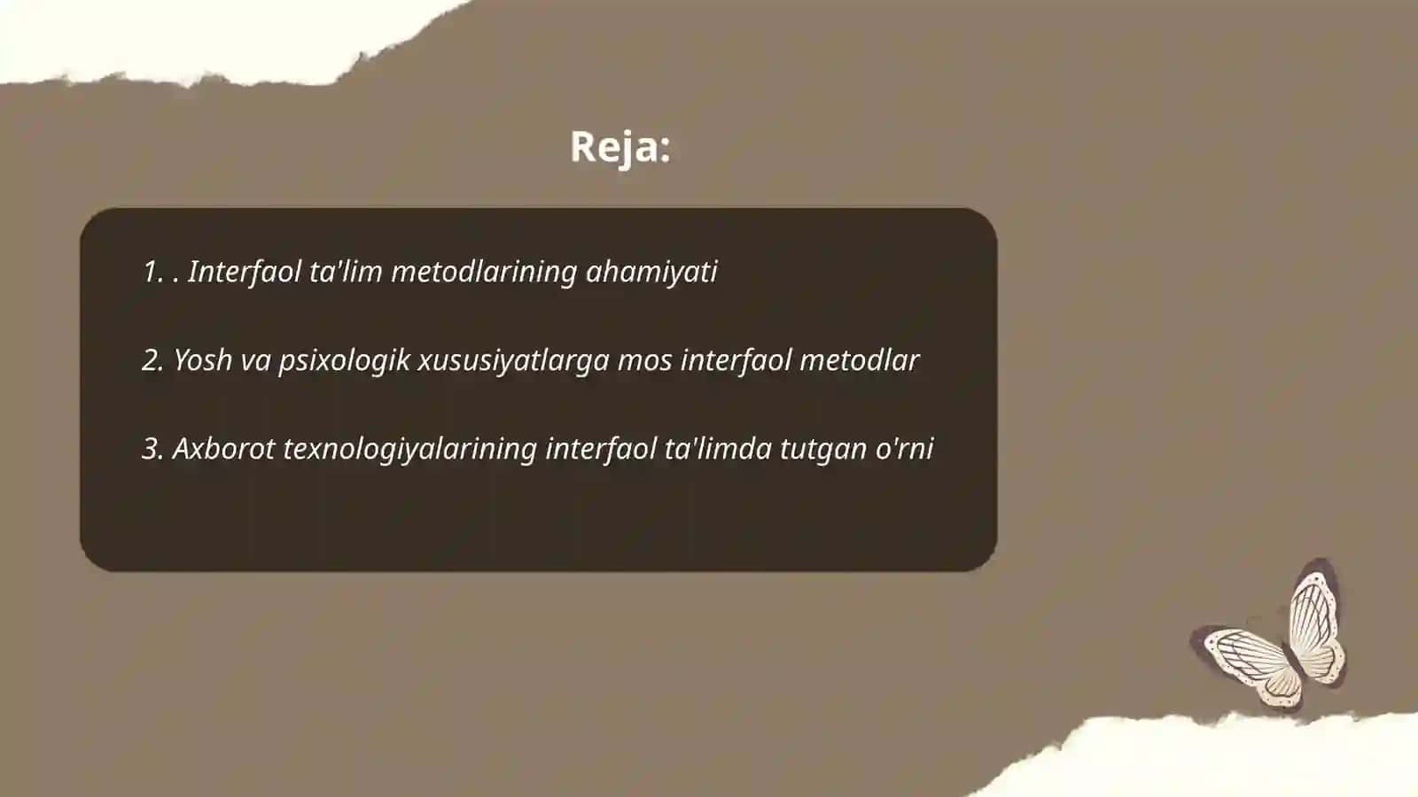 Interfaol ta'lim metodlarni qòllash texnalogiyalari 2