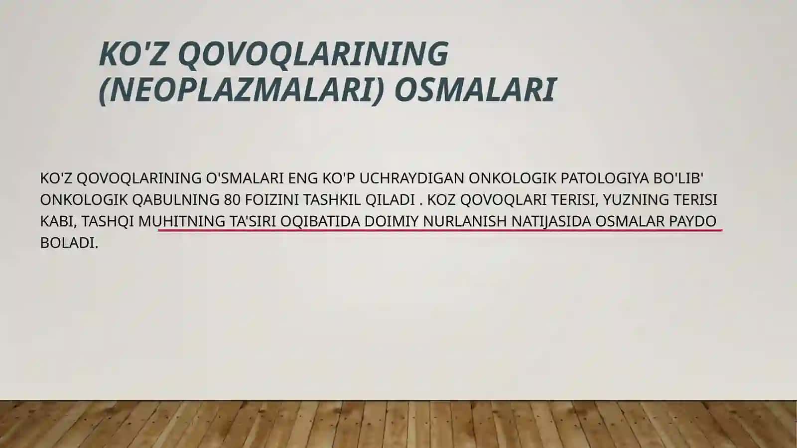 KO’Z QOVOQLARINING O’SMALARI 2