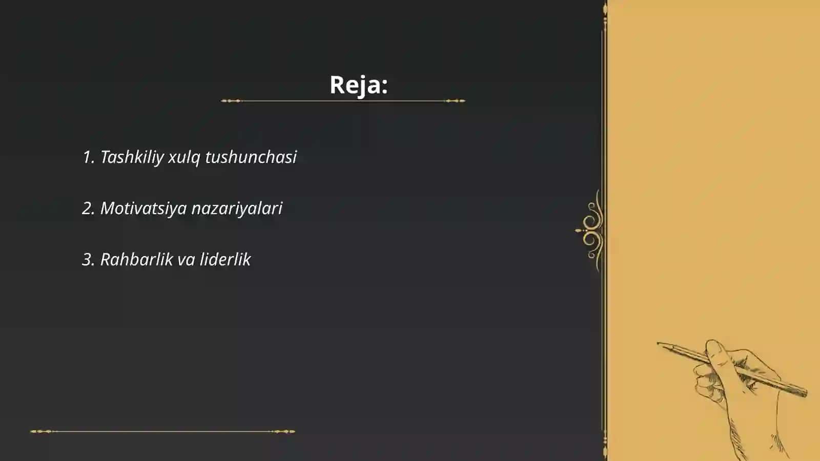 Tashkiliy xulqning modellari 2