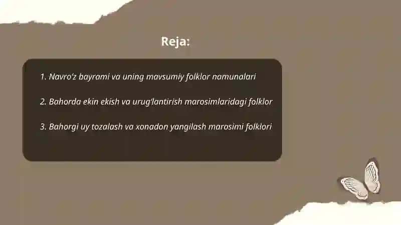 Mavsumiy Folklor Namunalari. Oilaviy Marosim Folklori 2