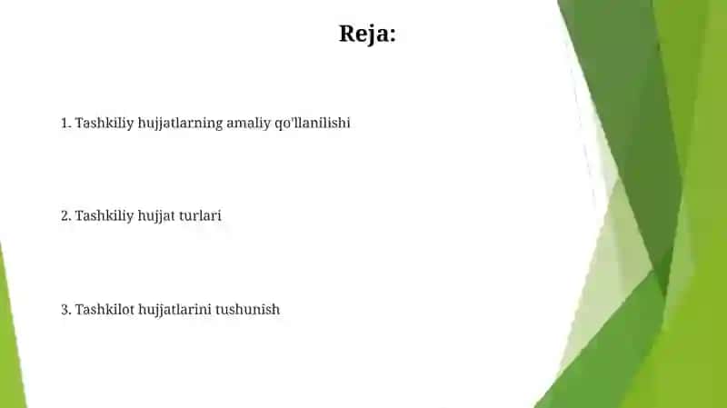 Tashkiliy hujjatlar va ularga oid hujjatlar 2
