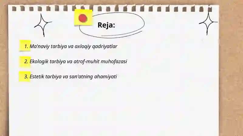 Ma'naviy axloqiy tarbiya ekologik va estetik tarbiya 2