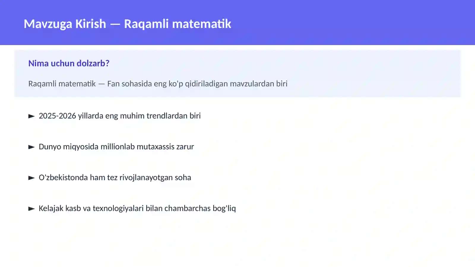 Raqamli matematik 2