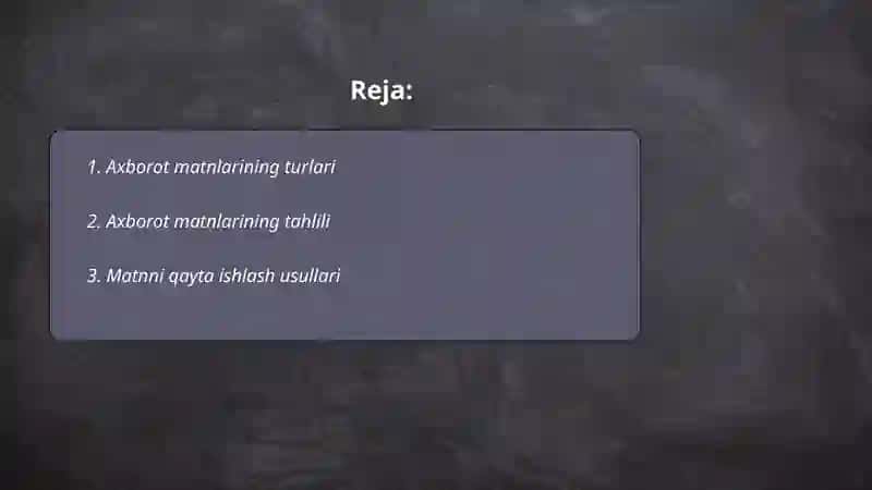 Axborot matnlar bilan ishlash va media madaniyat 2
