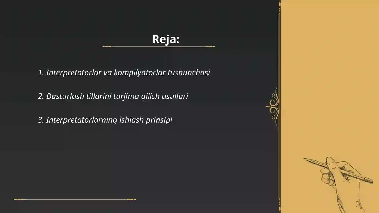 Interpretatorlar va kompilyatorlar 2