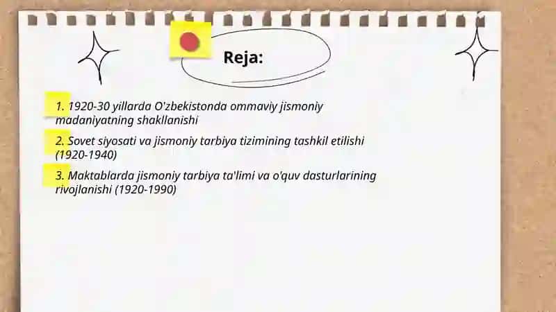 O'zbekistonda jismoniy tarbiya va sportning rivojlanishi (1920-1990 yy) 2