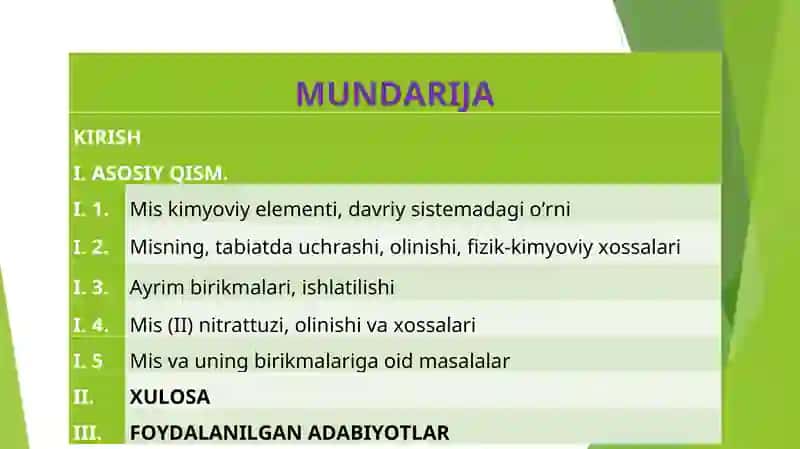MIS VA UNING BIRIKMALARI 2