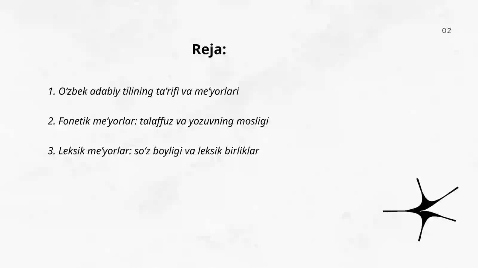 Oʻzbek adabiy tili uning meʼyorlari.Yozuv. Oʻzbek tilining asosiy imlo qoidalari 2
