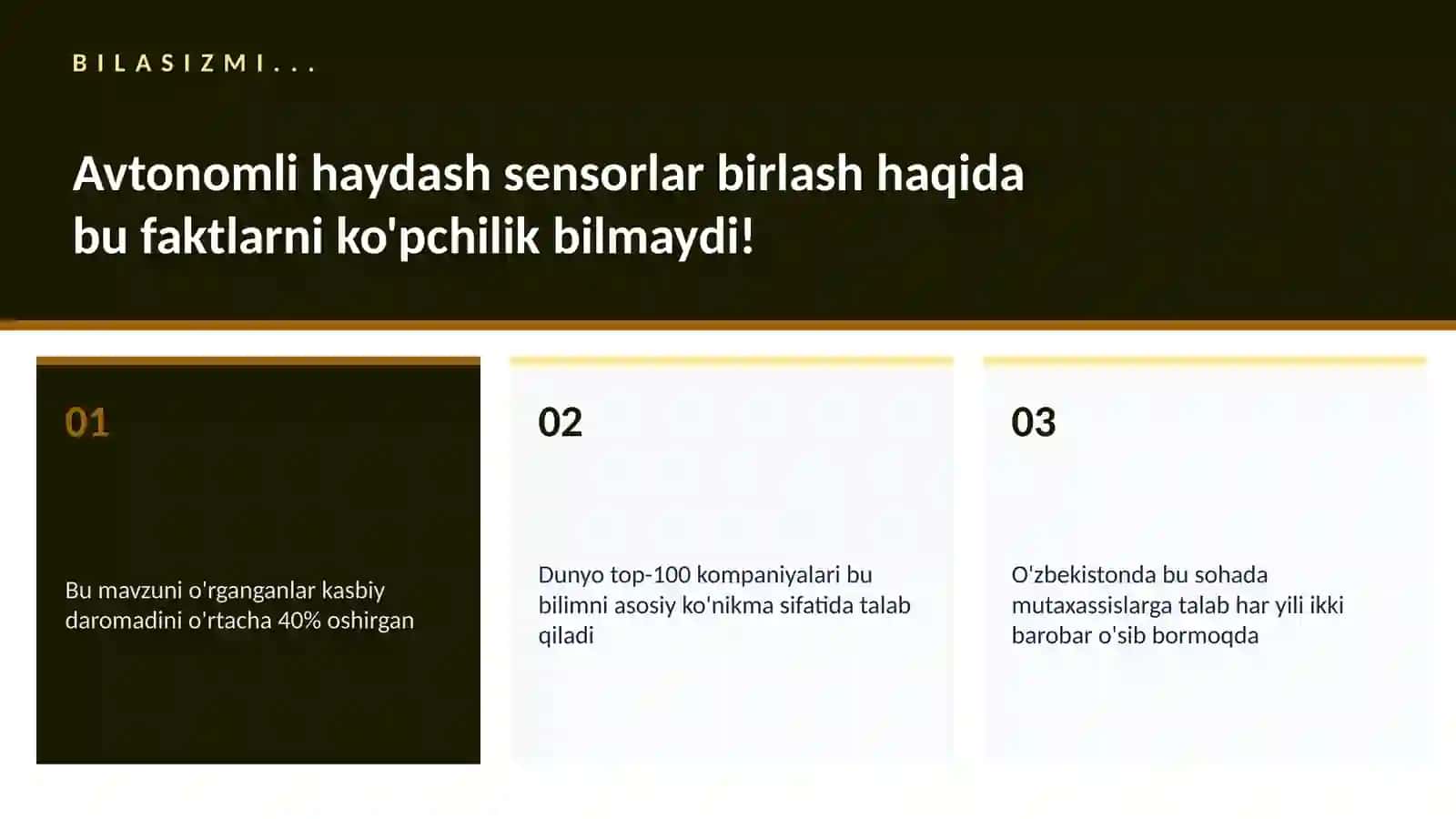 Avtonomli haydash sensorlar birlash 2