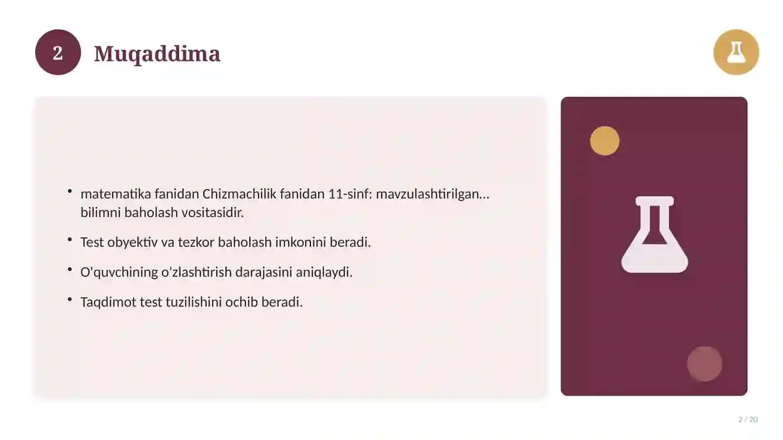 Chizmachilik fanidan 11-sinf: mavzulashtirilgan nazorat ishi va tahlil 2