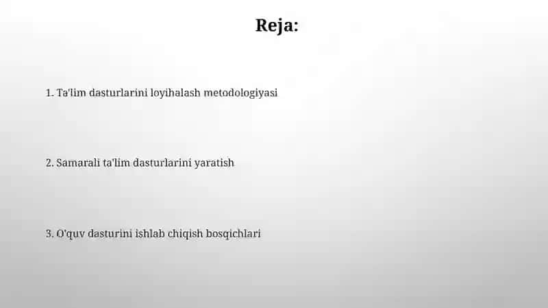 O‘rgatuvchi dasturlarni loyihalash metodikasi 2