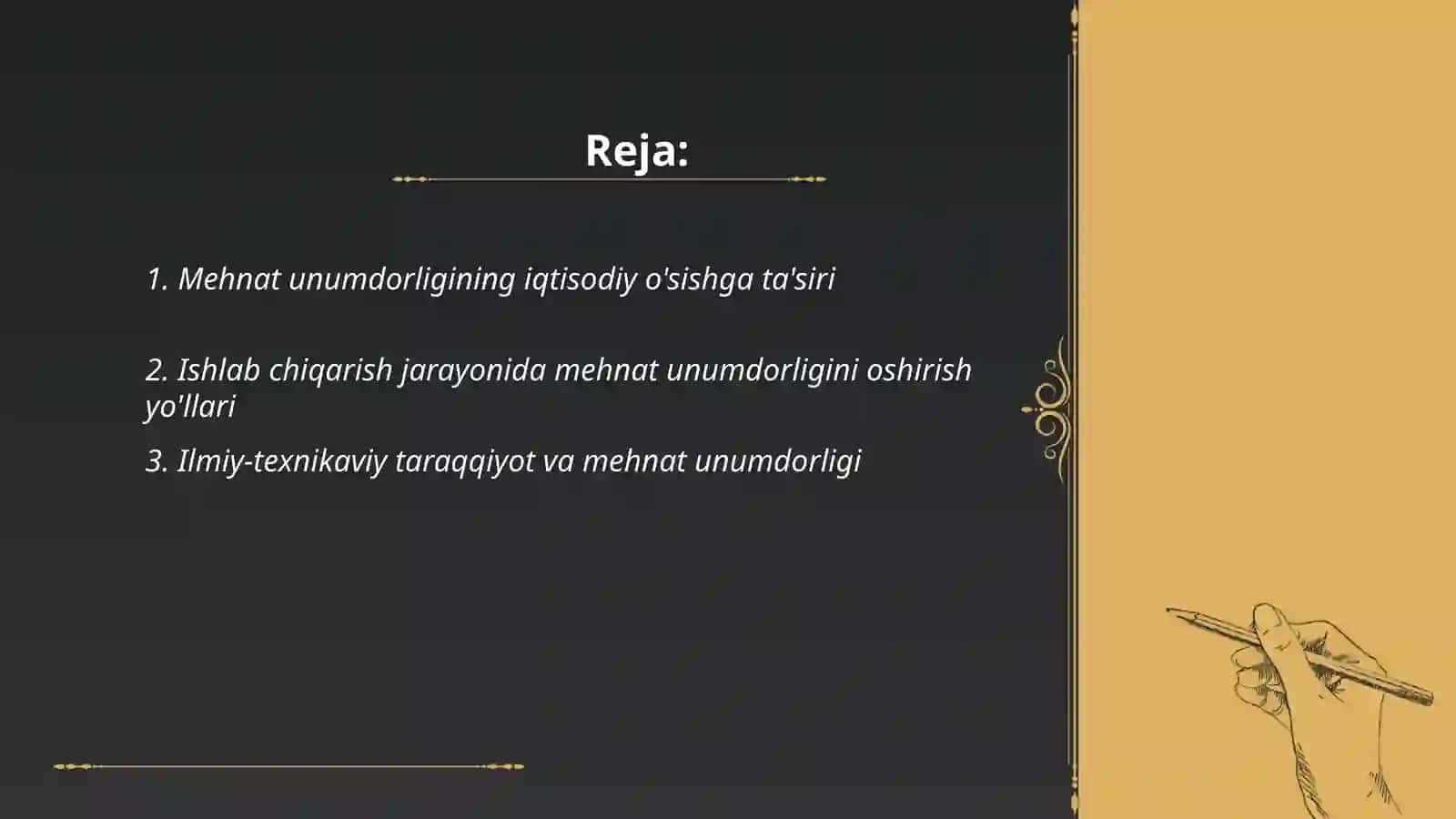 Mehnat unumdorligi - iqtisodiy o'sish omili sifatida 2