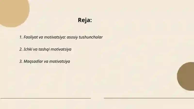 Faoliyat va motivatsiya 2