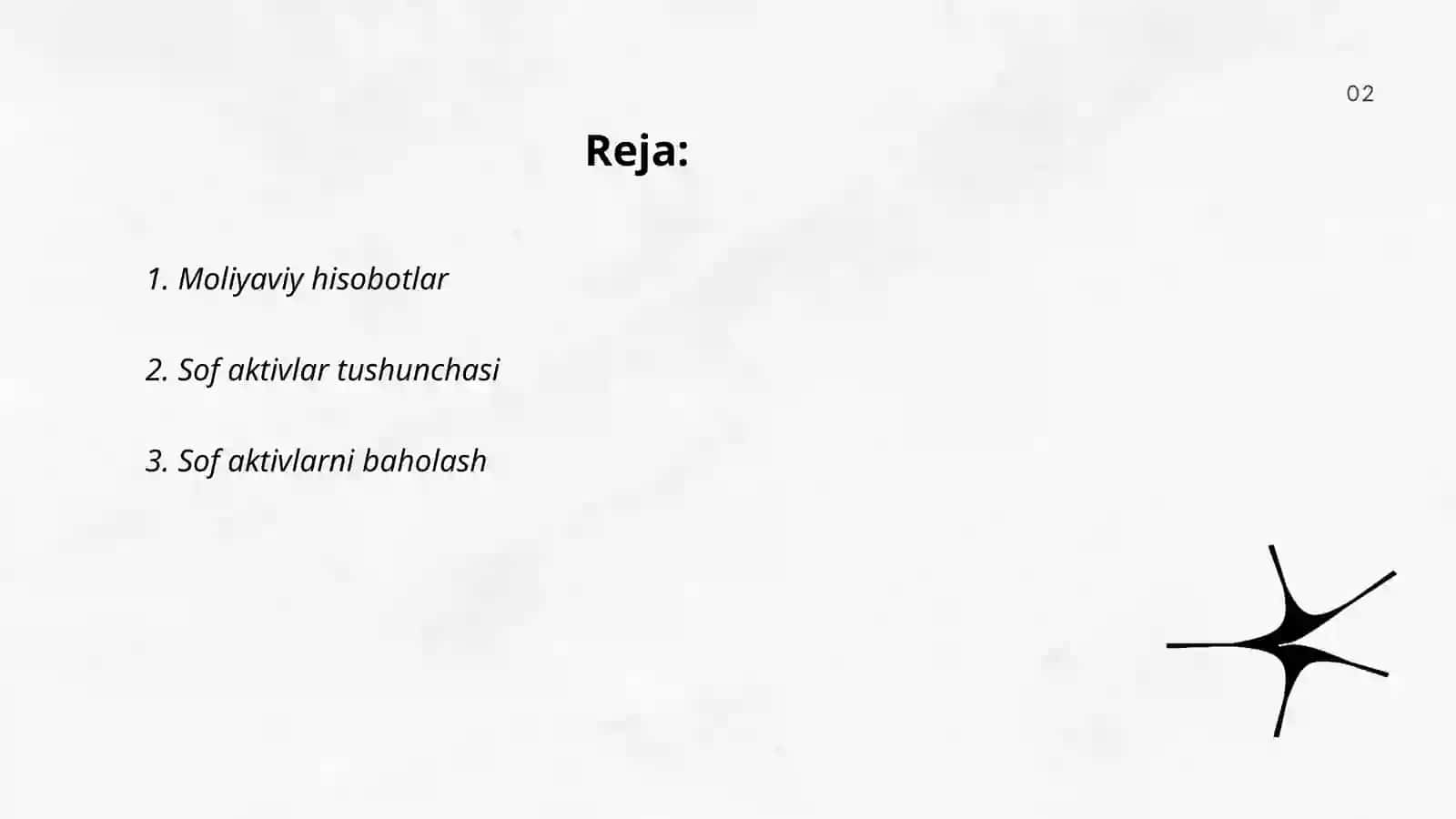 Sof aktivlar qiymatini 2