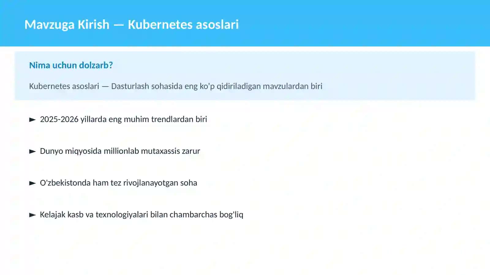 Kubernetes asoslari 2