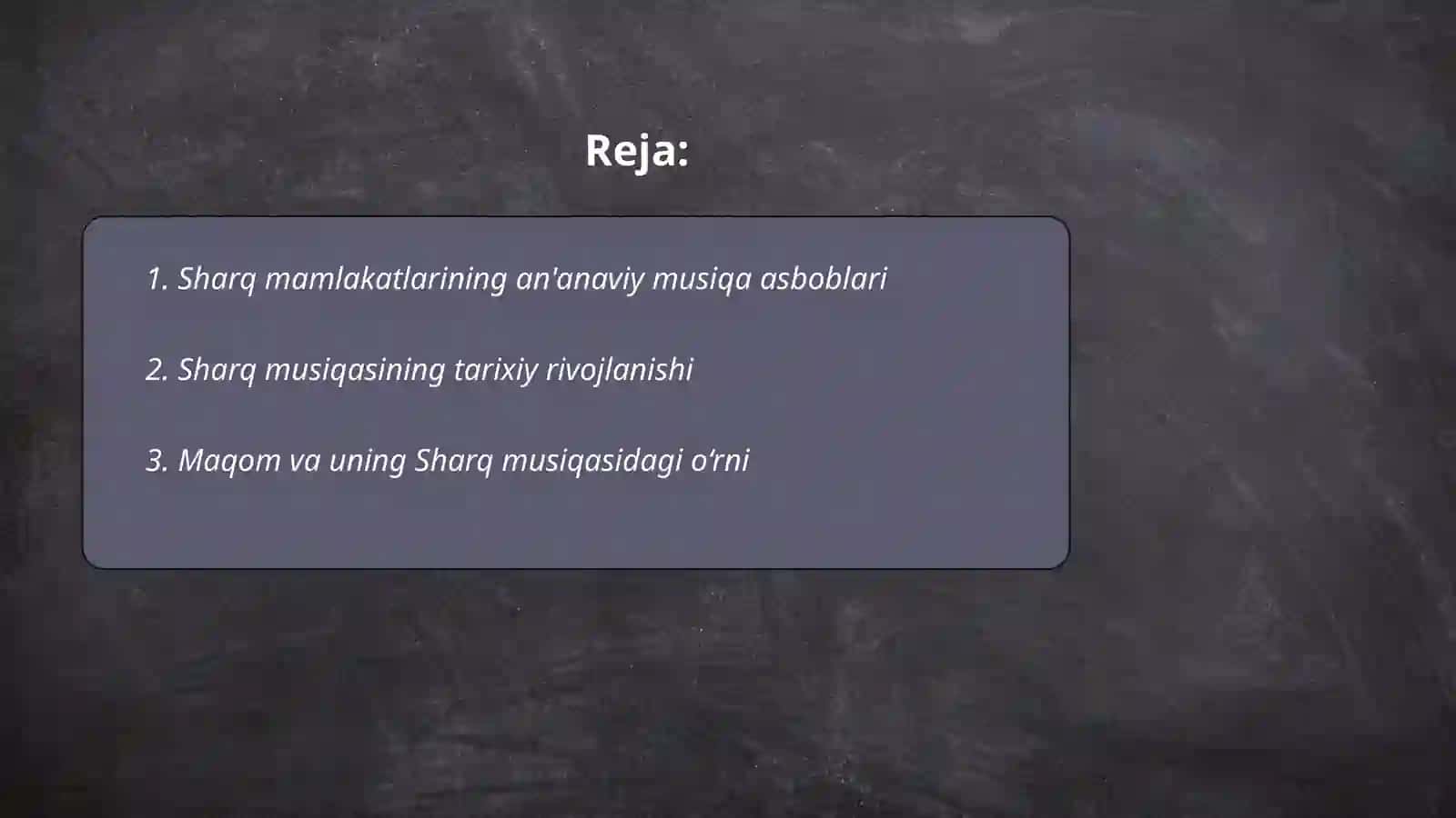 Sharq mamlakatlari musiqiy madaniyati 2