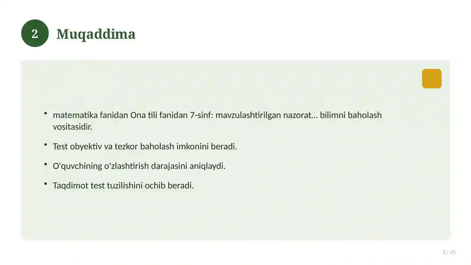 Ona tili fanidan 7-sinf: mavzulashtirilgan nazorat ishi va tahlil 2