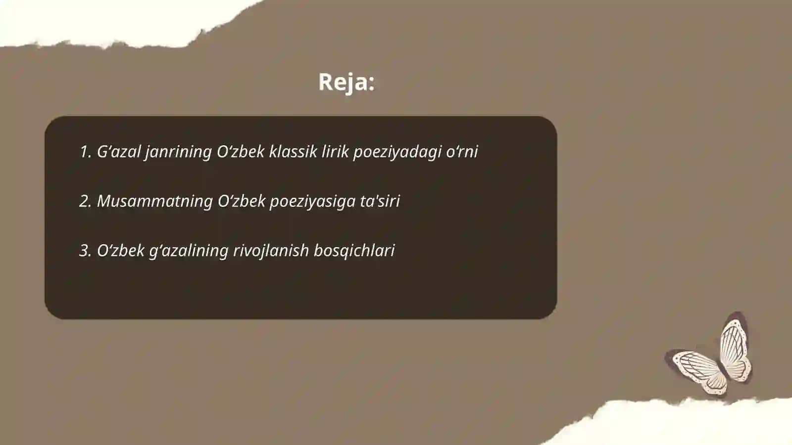 Oʻzbek klassik lirik poeziyasida gʻazal va musammat 2